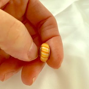 Pandora orange swirl design charm